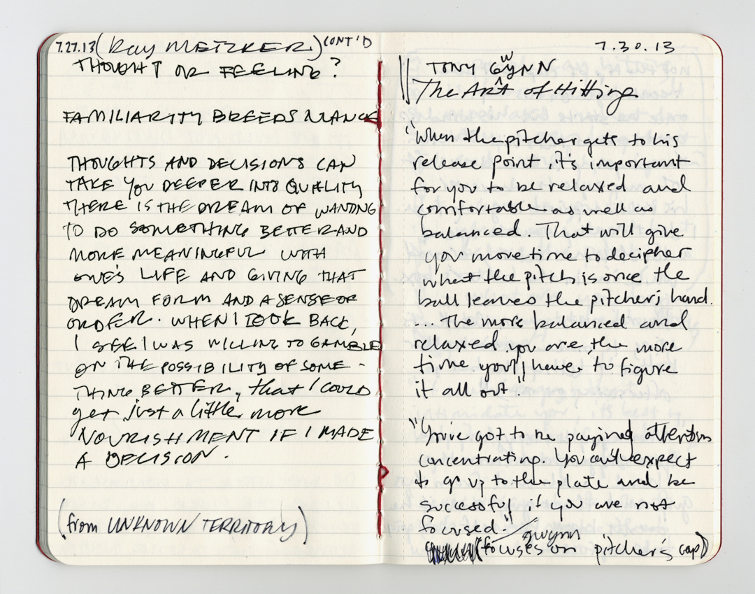 Notebook of Kate Joyce. July 13, 2013.